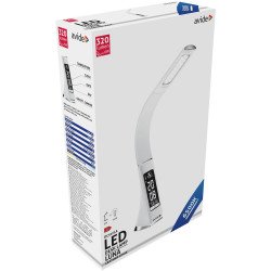 Asztali LED lámpa, Luna, kijelzős, 6W, 6400K, AVIDE, fehér Iroda üzemeltetés, munkavédelem Avide