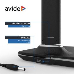 Asztali LED lámpa, Nathan, kijelzős, 6W, 5000K, AVIDE, fekete