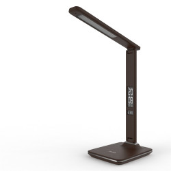 Asztali LED lámpa, Nathan, kijelzős, 6W, 5000K, AVIDE, barna
