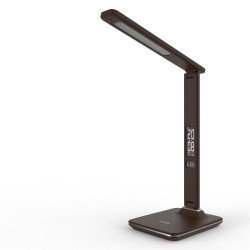 Asztali LED lámpa, Nathan, kijelzős, 6W, 5000K, AVIDE, barna