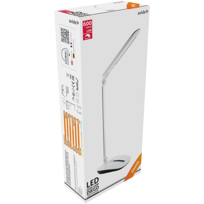 Asztali LED lámpa, érintésvezérelt, dimmelhető, 10W, 5000K, AVIDE, fehér