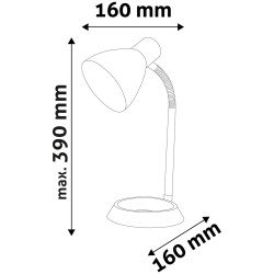 Asztali lámpa, Basic, O-talpas, 11W, AVIDE, fekete