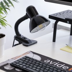 Asztali lámpa, Basic csiptethető, max. 60W, AVIDE, fekete