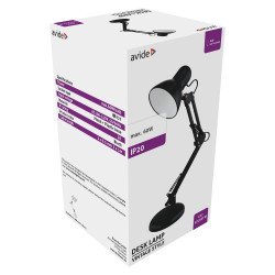 Asztali lámpa, Basic Vintage, műanyag, max. 60W, AVIDE, fekete Iroda üzemeltetés, munkavédelem Avide