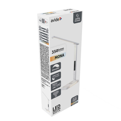 Asztali LED lámpa, QI Mona, 7W, AVIDE, fehér