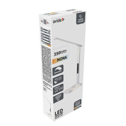 Asztali LED lámpa, QI Mona, 7W, AVIDE, fehér Iroda üzemeltetés, munkavédelem Avide