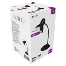 Asztali lámpa, Basic Simple, max. 40W, AVIDE, fekete Iroda üzemeltetés, munkavédelem Avide