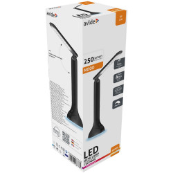 Asztali LED lámpa, RGB hangulatvilágítás, 4W, 4000K, AVIDE, fekete Iroda üzemeltetés, munkavédelem Avide