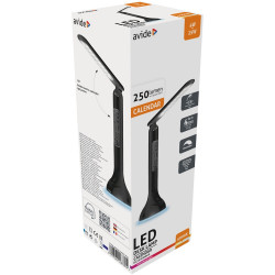 Asztali LED lámpa, RGB, kijelzővel, 4W, 4000K, AVIDE, fekete Iroda üzemeltetés, munkavédelem Avide