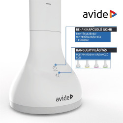 Asztali LED lámpa, RGB, kijelzővel, 4W, 4000K, AVIDE, fehér