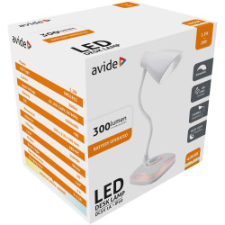 Asztali LED lámpa, USB, 3,2W, 4000K, AVIDE, fehér Iroda üzemeltetés, munkavédelem Avide