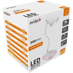 Asztali LED lámpa, USB, 3,2W, 4000K, AVIDE, fehér Iroda üzemeltetés, munkavédelem Avide