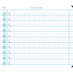 Füzet iskolai, 32lap, írás gyakorló előírt 1.osztályos fekvő Süni Meixner