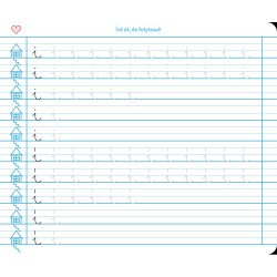 Füzet iskolai, 32lap, írás gyakorló előírt 1.osztályos fekvő Süni Meixner