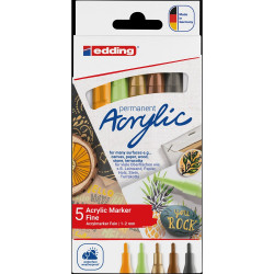 Akril marker 1-2mm, kerek Edding 5300/5, 5 natúr klf.szín Író- irodaszer, papíráru Edding