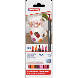 Ecsetirón porcelán marker 1-4mm, kerek Edding 4600/6, 6 warm klf.szín Író- irodaszer, papíráru Edding