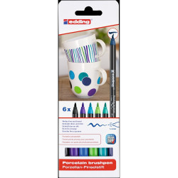 Ecsetirón porcelán marker 1-4mm, kerek Edding 4600/6, 6 cool klf.szín Író- irodaszer, papíráru Edding