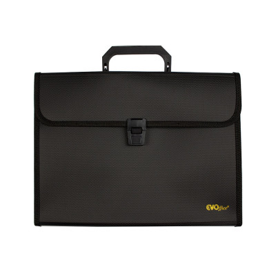 Irattartó táska, harmonikatáska, 13 rekeszes füles csatos EVOffice fekete