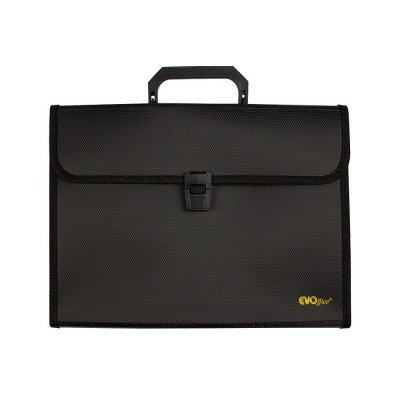 Irattartó táska, harmonikatáska, 13 rekeszes füles csatos EVOffice fekete