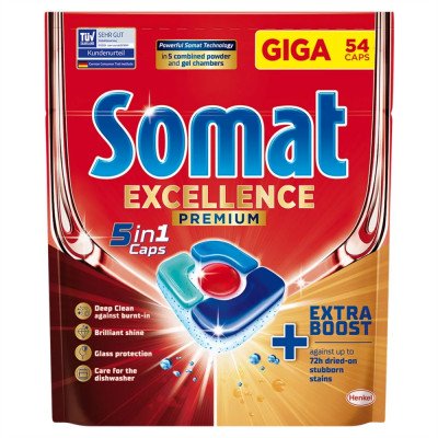 Mosogatógép tabletta 54 db/doboz 5 in 1 Somat Excellence