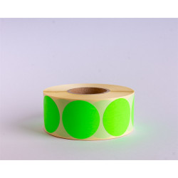 Etikett címke, 38mm, körcímke tekercses, 1000 címke/tekercs fluo zöld Etikett - címke Egyéb