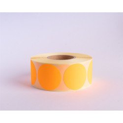 Etikett címke, 38mm, körcímke tekercses, 1000 címke/tekercs fluo narancs Etikett - címke Egyéb