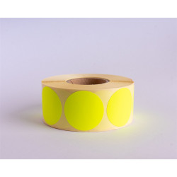 Etikett címke, 38mm, körcímke tekercses, 1000 címke/tekercs fluo sárga Etikett - címke Egyéb
