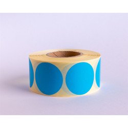 Etikett címke, 38mm, körcímke tekercses, 1000 címke/tekercs ciánkék Etikett - címke Egyéb