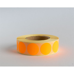 Etikett címke, 20mm, körcímke tekercses, 1000 címke/tekercs fluo narancs Etikett - címke Egyéb