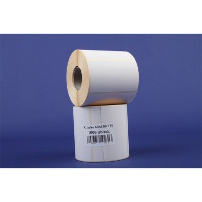 Etikett címke thermo, 60x100mm, tekercses, 1000 címke/tekercs fehér