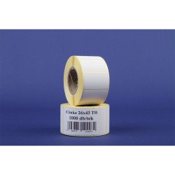 Etikett címke thermo, 26x43mm, tekercses, 1000 címke/tekercs fehér Etikett - címke Egyéb