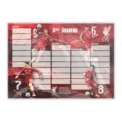 Órarend egylapo, Liverpool, 25 db/csomag, Nebulo