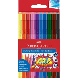 Rostirón, filctoll készlet, GRIP Faber-Castell 10 klf. szín Filctoll Faber - Castell