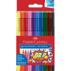 Rostirón, filctoll készlet, GRIP Faber-Castell 10 klf. szín Filctoll Faber - Castell