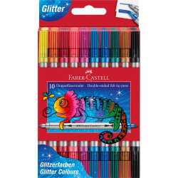 Rostirón, filctoll készlet, kétvégű csillámos Faber-Castell 10 klf. szín Filctoll Faber - Castell