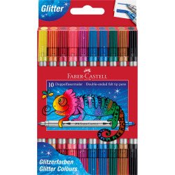 Rostirón, filctoll készlet, kétvégű csillámos Faber-Castell 10 klf. szín Filctoll Faber - Castell