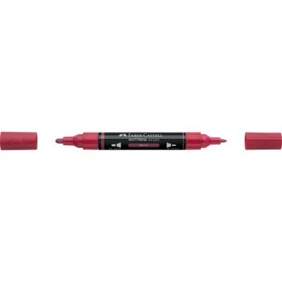Akril marker kétvégű MULTIMARK 433 Faber-Castell piros bogyó