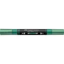 Akril marker kétvégű MULTIMARK 295 Faber-Castell metál zöld