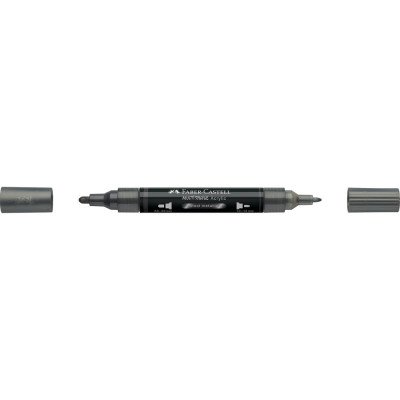 Akril marker kétvégű MULTIMARK 297 Faber-Castell metál acélszürke
