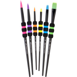 Ecsetkészlet, 2, 4, 6, 8, 10, 12, puha tapintású kerek/lapos Faber-Castell fekete testszín