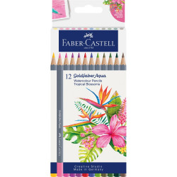 Színes ceruza készlet, akvarell hatszögletű GOLDFABER AQUA Trópusi virágok Faber-Castell 12klf. szín Író- irodaszer, papíráru Faber - Castell