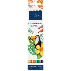 Rostirón, filctoll készlet akvarell kétvégű GOLDFABER AQUA Trópusi tukán Faber-Castell 4klf. szín Filctoll Faber - Castell