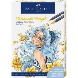 Rostirón, filctoll készlet alkoholos kétvégű GOLDFABER SKETCH Romantikus Manga 1 Faber-Castell 8klf. szín Filctoll Faber - Castell