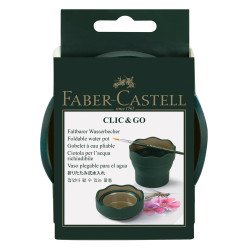 Ecsettál összecsukható mechanizmussal CLIC&GO Faber-Castell sötétzöld
