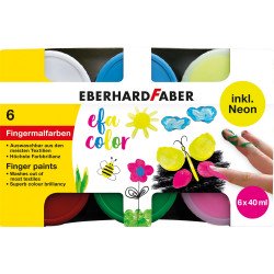 Ujjfesték készlet, tégelyes, 6x40ml neon EFA COLOR Faber-Castell 6klf.szín Író- irodaszer, papíráru Faber - Castell