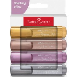 Szövegkiemelő készlet 1-5mm vágott papír dob Faber-Castell 46 metál arany,gyöngyház rózsaszín,rubin,ezüst 4klf. szín Író- irodaszer, papíráru Faber - Castell