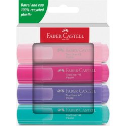 Szövegkiemelő készlet 1-5mm vágott papír dob Faber-Castell 46 pasztell pirosító,lilás rózsaszín,lila,türkiz 4klf. szín Író- irodaszer, papíráru Faber - Castell