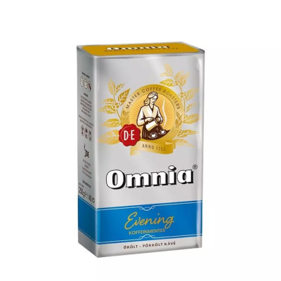 Kávé őrölt, 250g, Douwe Egberts Omnia Evening, koffeinmentes