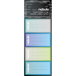 Füzetcímke 12db-os, Monokróm , vegyes minták, Nebulo Füzetcímke Nebulo