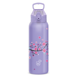 Műanyag duplafalú fémkulacs 700ml Ars Una Snow Flower-purple Író- irodaszer, papíráru Ars Una